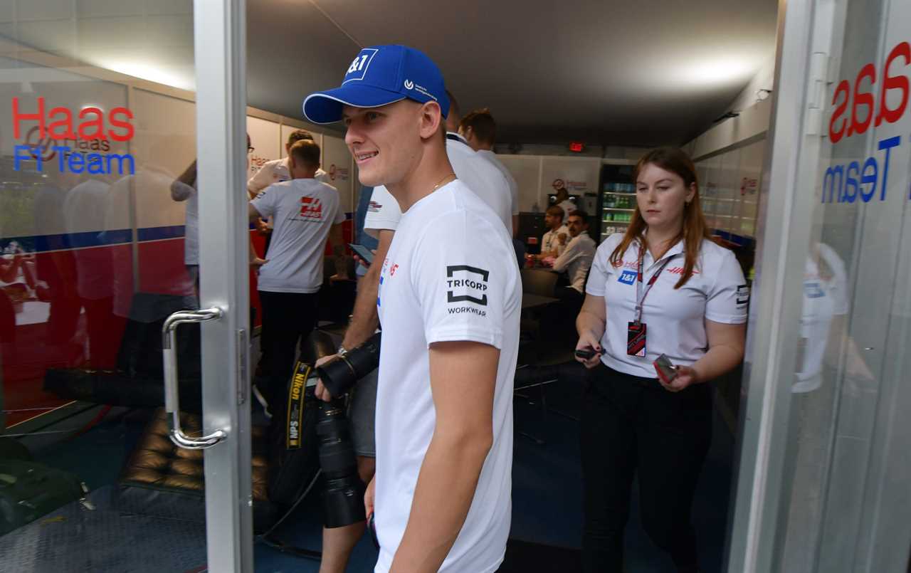 Driver Mick Schumacher of the Haas F1 Team arrives to talk with the media Thursday at the Miami Grand Prix in Miami Gardens.