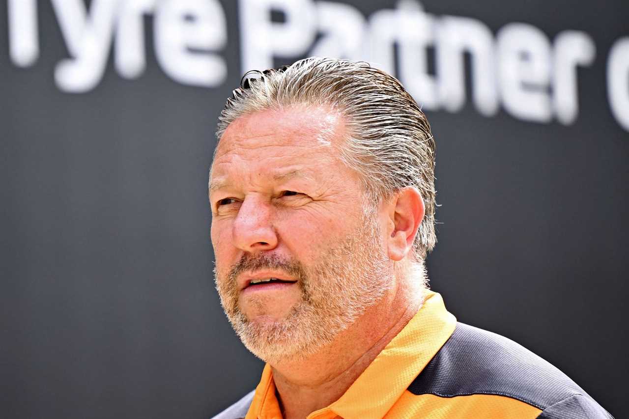 McLaren CEO Zak Brown walks in the Silverstone paddock during the 2022 F1 British GP weekend (Photo by Clive Mason/Getty Images)