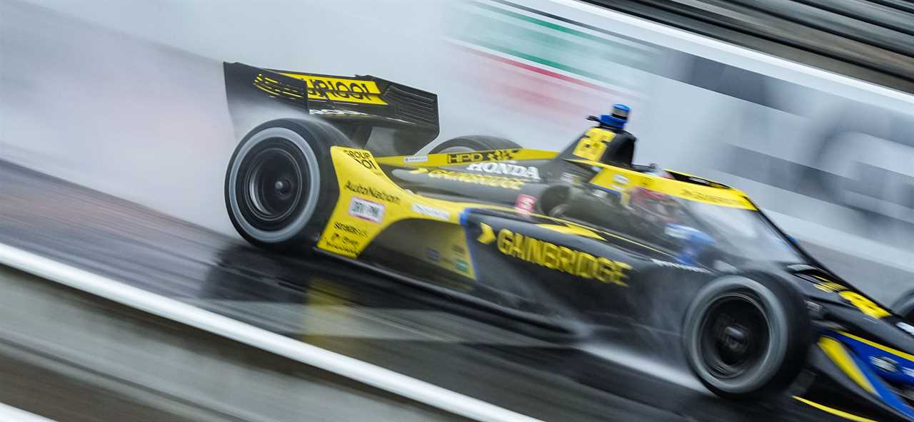 Andretti Autosport with Curb-Agajanian driver Colton Herta (26) wins the GMR Grand Prix on Saturday, May 14, 2022, Indianapolis Motor Speedway in Indianapolis.