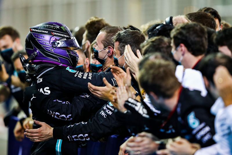 Lewis Hamilton was victorious in Bahrain. Photo: Mark Thompson/Getty Images.