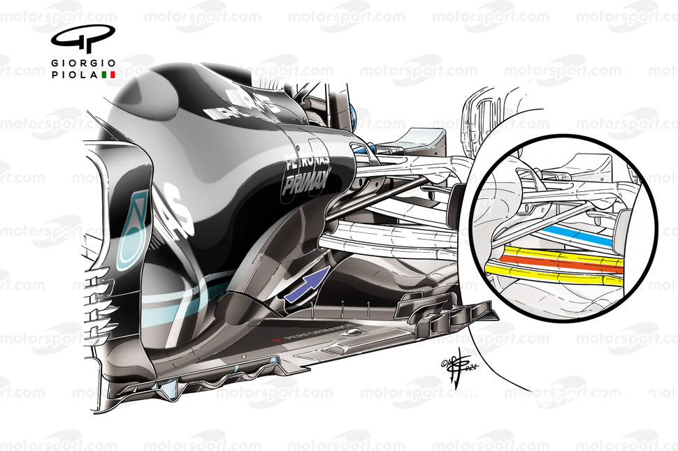 Mercedes W12 rear suspension detail 