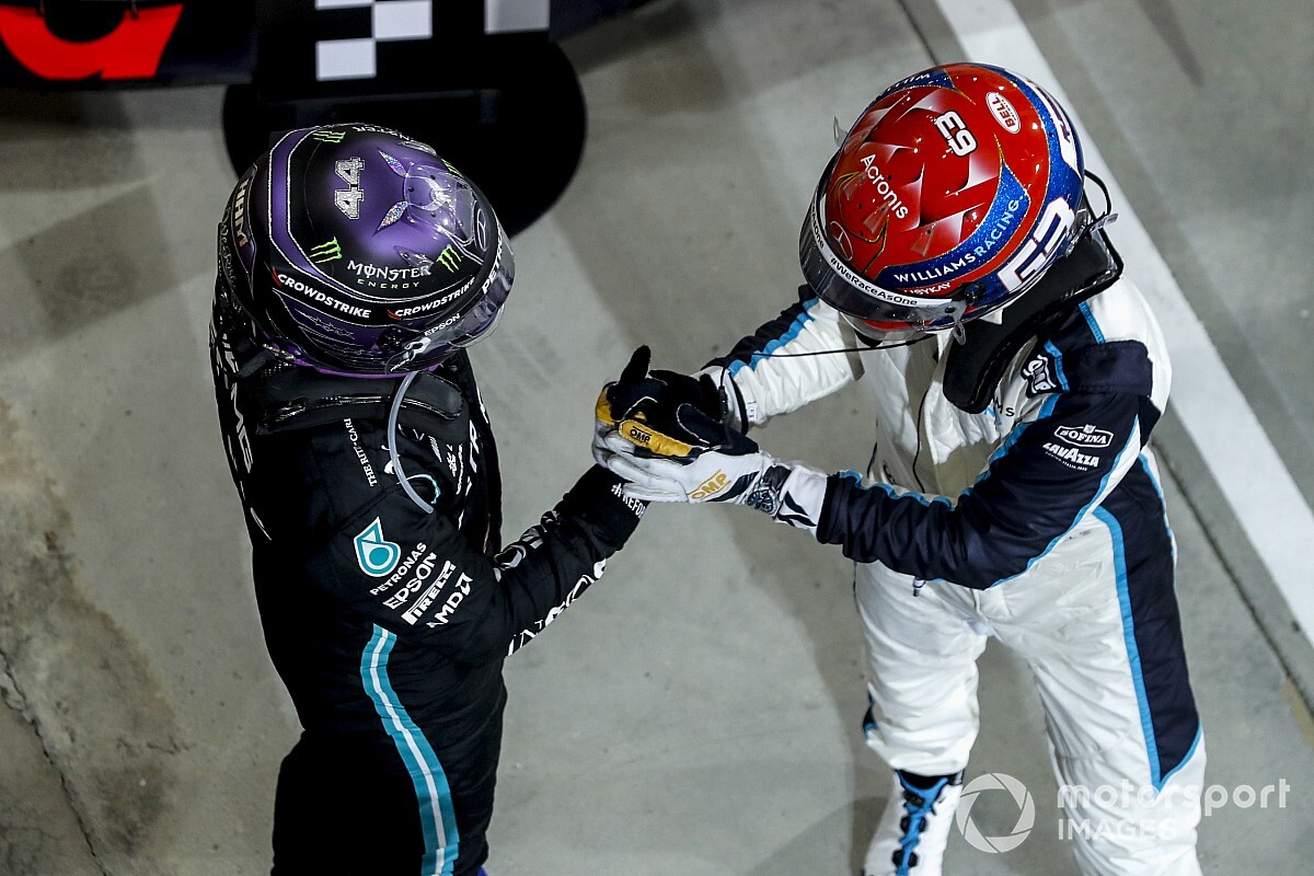 Russell rubbishes rumour of rift with Hamilton after Sakhir GP