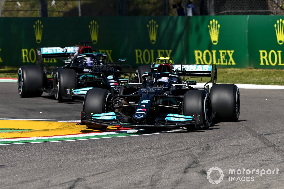 Valtteri Bottas and Lewis Hamilton, Mercedes W12