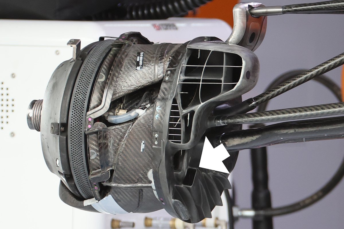 McLaren MCL35M brake duct detail