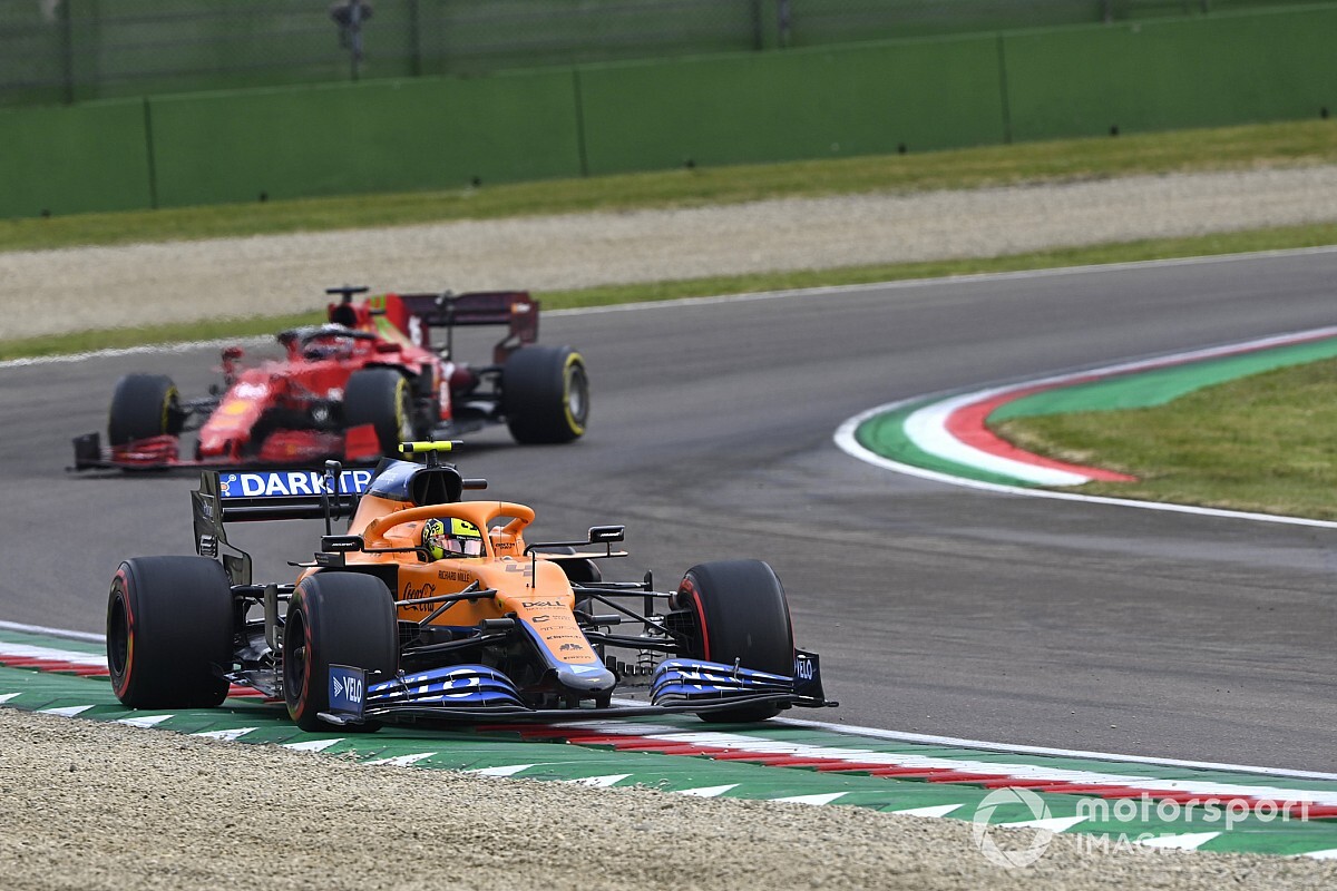 Norris: "Right decision" for soft tyres at Imola F1 race restart