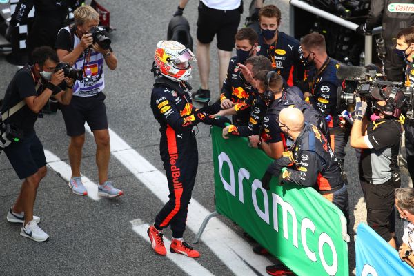 Aston Martin Red Bull Racing F1 Spanish GP- Verstappen on the podium