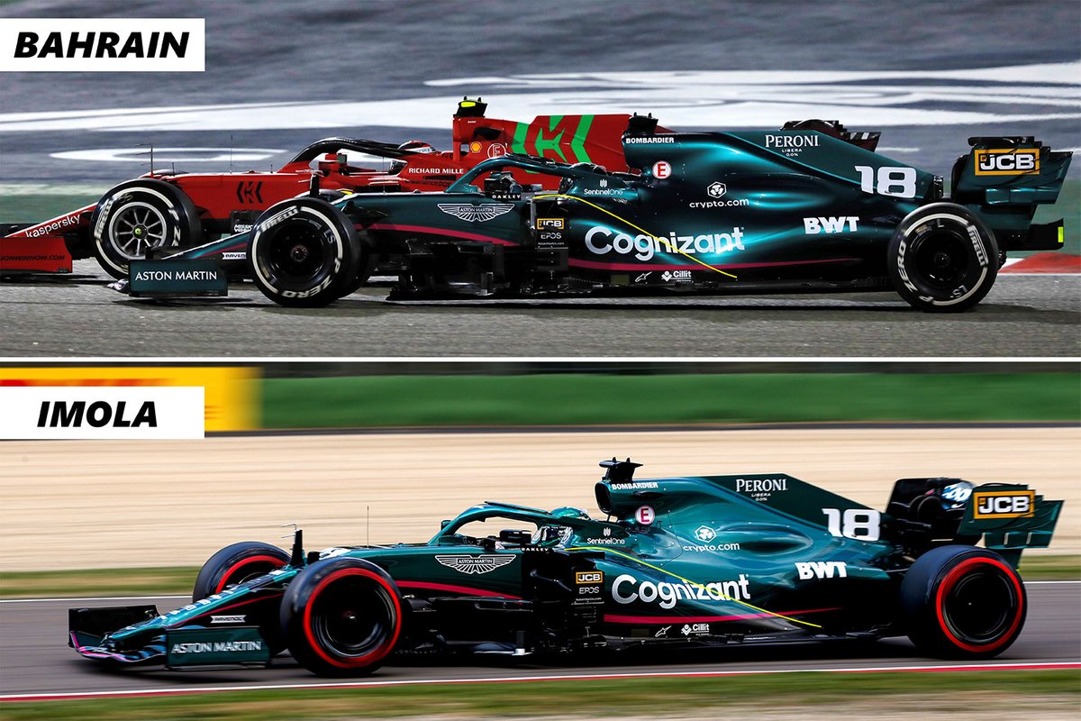Comparison of the packaging of the Aston Martin AMR21 Sidepod and engine cover