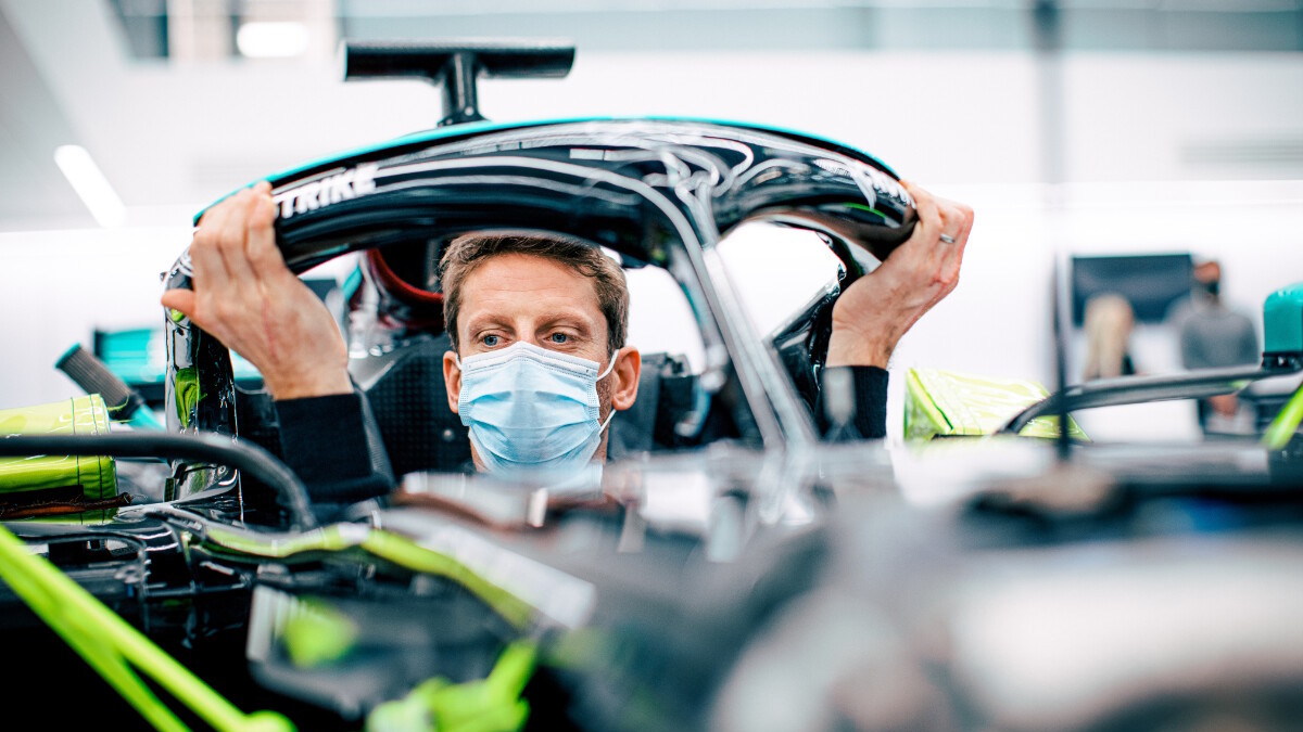 Grosjean drives a Mercedes-AMG W10 at the French GP 2021