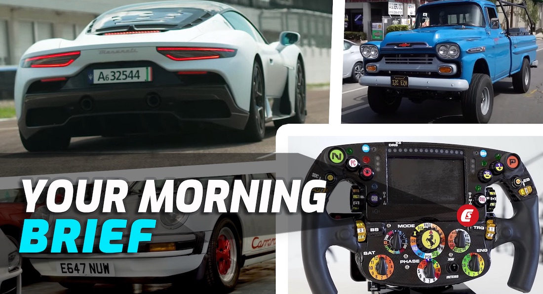 Maserati MC20 acceleration tested, Ferrari's F1 steering wheel explained, C8 Corvette exhaust mod, Toyota Century V12 powered: your morning letter