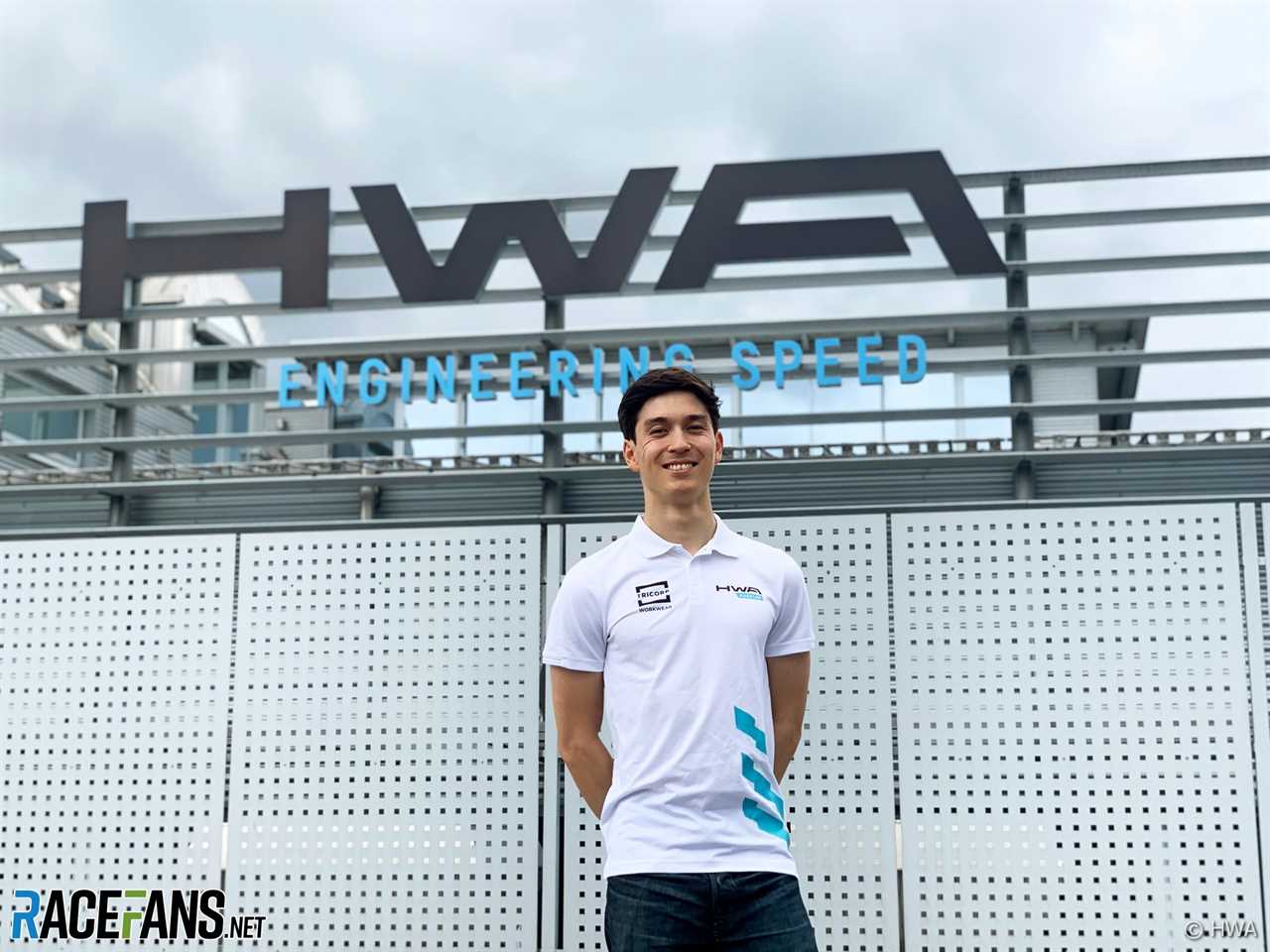 F1 racing driver Jack Aitken celebrates a surprising F2 comeback