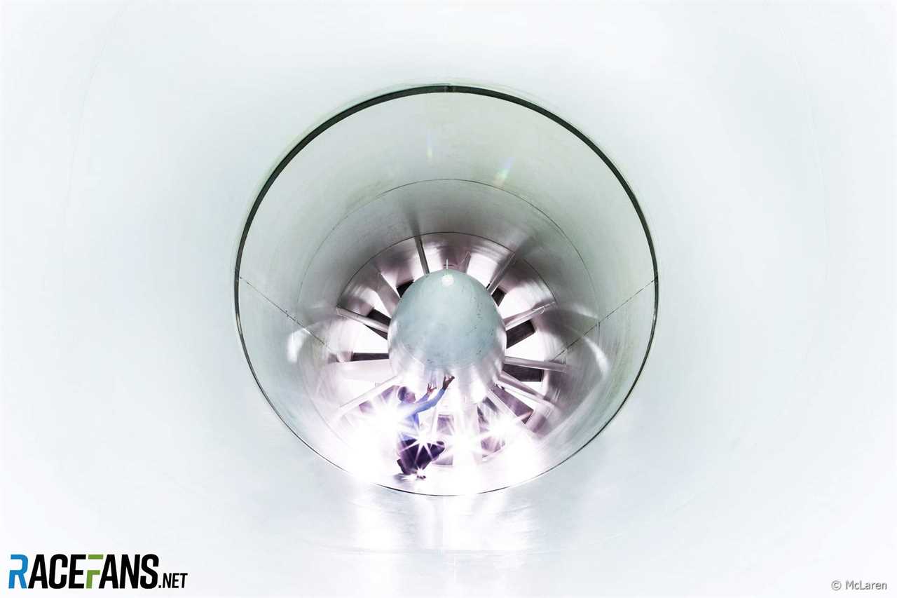 Wind tunnel, McLaren Technology Centre exterior, aerial view