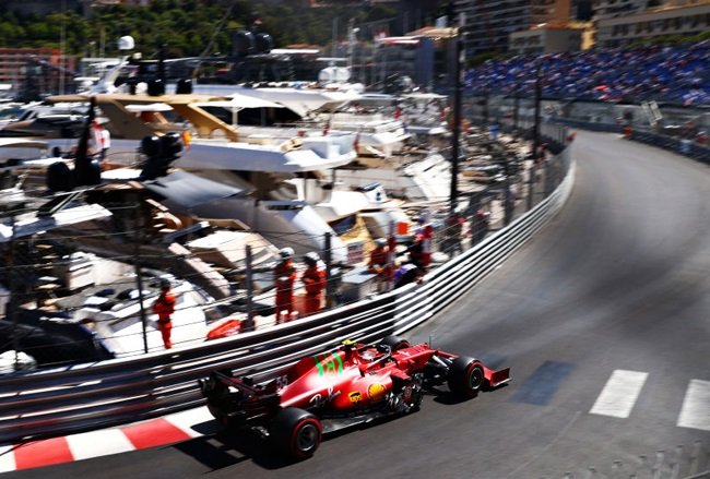 Carlos Sainz Jr. of Spain driving the (16) Scuderia Ferrari SF21 during practice ahead of the F1 Grand Prix of Monaco at Circuit de Monaco on May 20, 2021 in Monte-Carlo, Monaco.