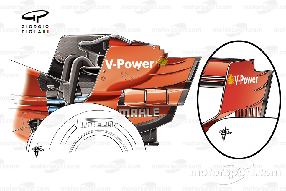 Ferrari SF1000 rear wing endplate comparison