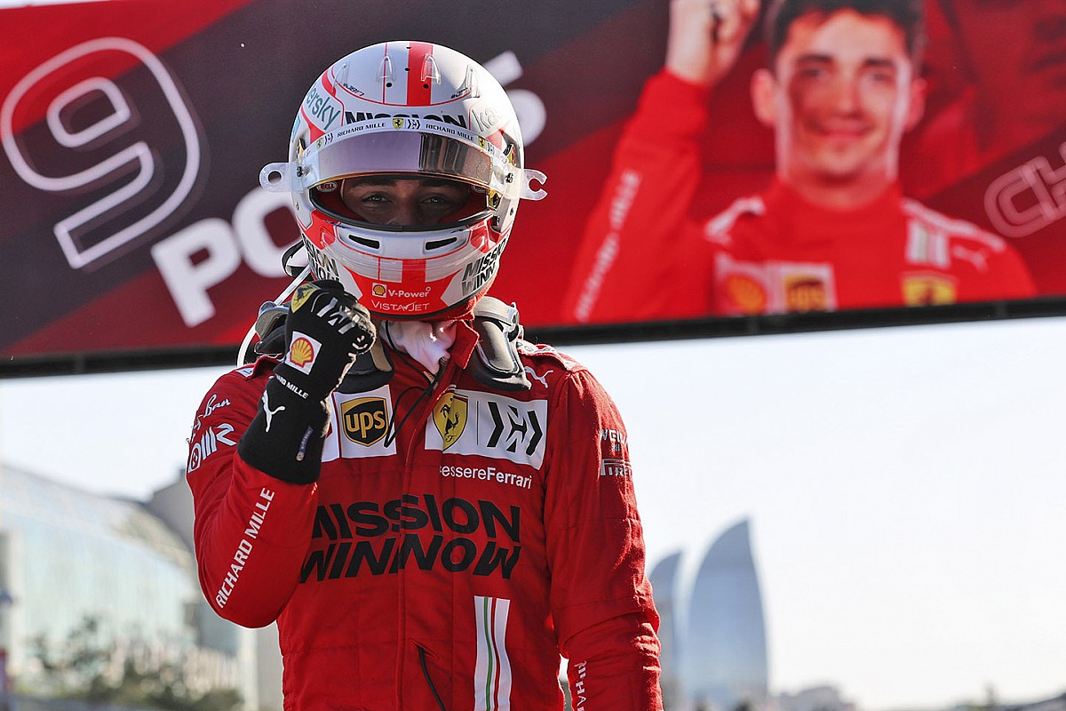 Azerbaijan GP: Leclerc grabs pole after chaotic end to Q3