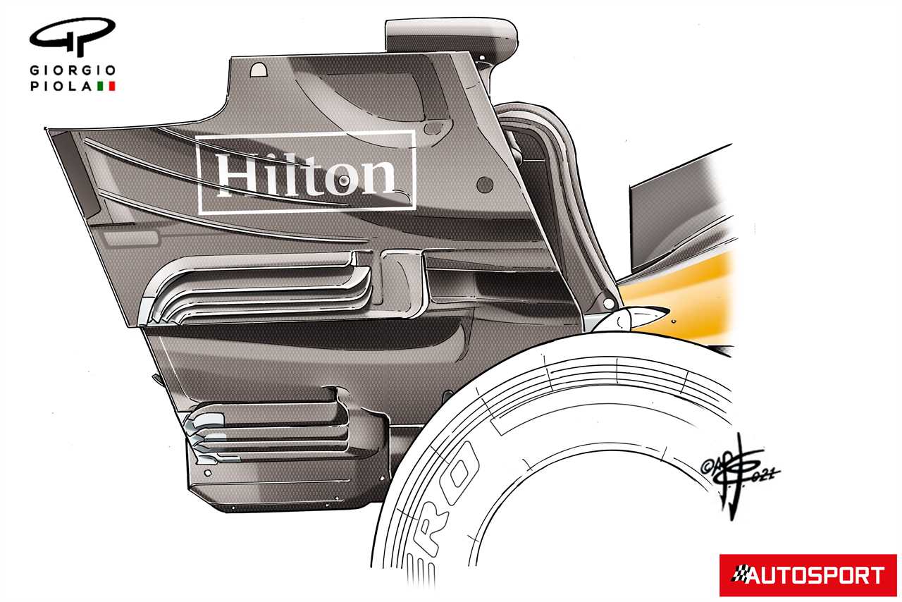 McLaren MCL35M tailgate panel detail