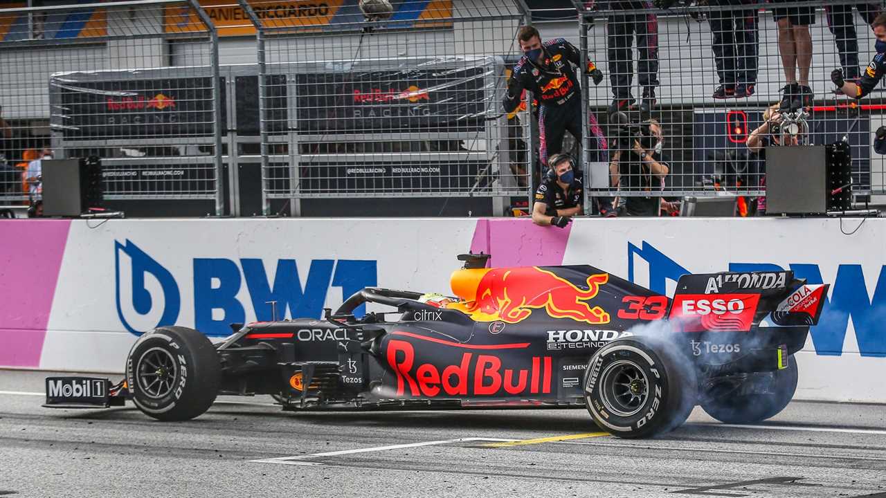 Victory burnouts are apparently not tolerated in Formula 1