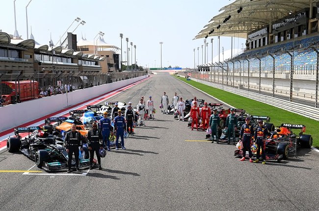 All 20 drivers competing in the 2021 Formula 1 championship. Picture taken ahead of the new season.