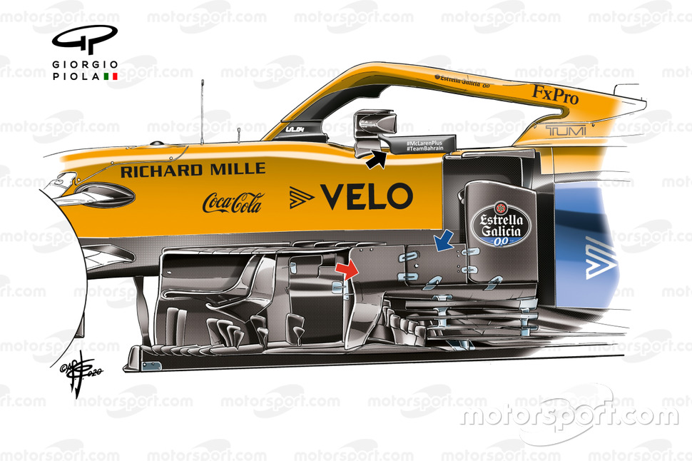 McLaren made subtle changes to the bargeboard area of ​​the MCL35M.