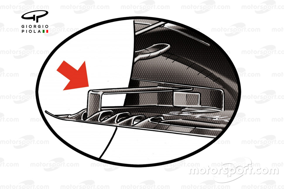 The trailing edge of the floor has been trimmed by F1 regulations for 2021.