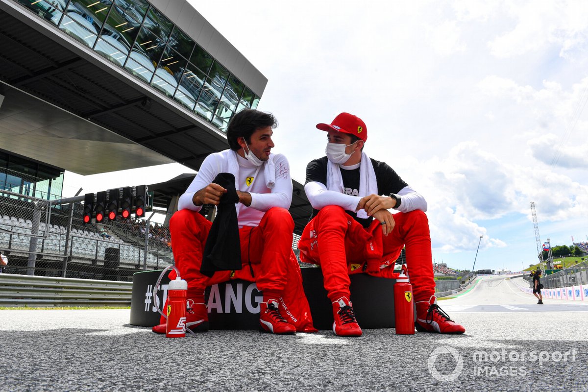 Carlos Sainz Jr., Ferrari, and Charles Leclerc, Ferrari