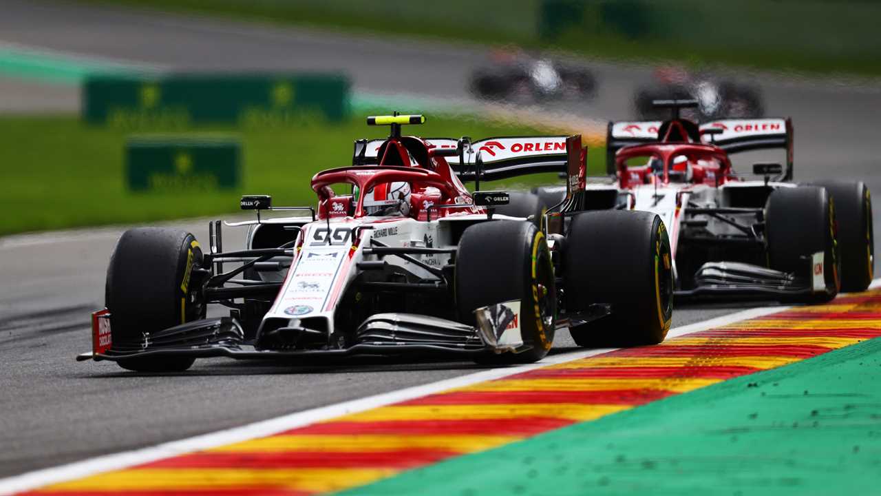 f1 grand prix of belgium giovinazzi, raikkonen