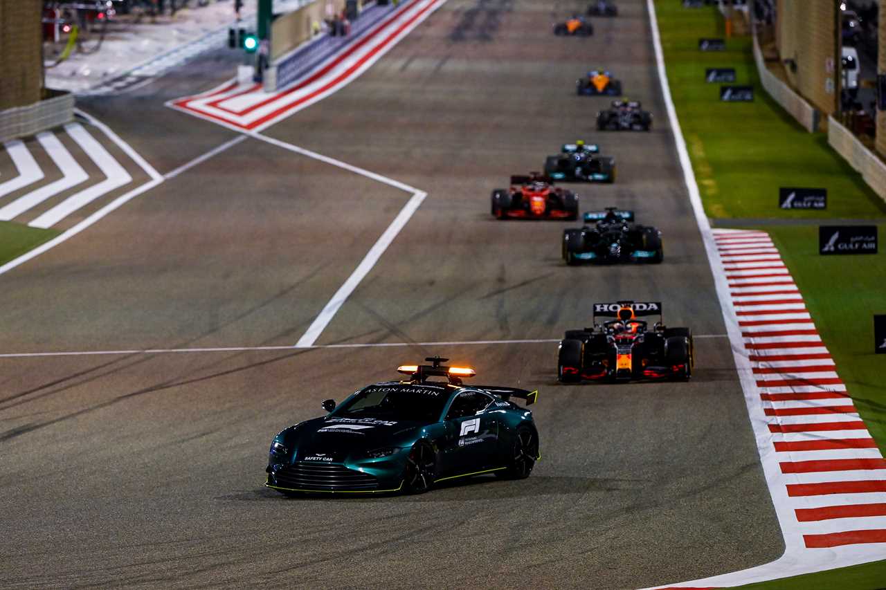 The Aston Martin F1 Safety Car in action