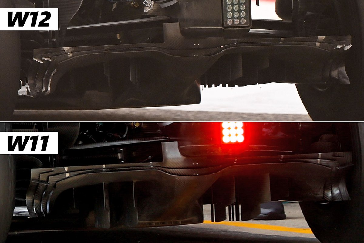 Mercedes W12 und Mercedes W11 Diffusor Vergleich