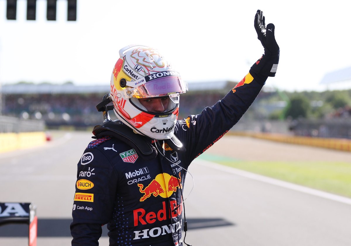 Who was the last non-Mercedes F1 driver to take pole ahead of Max Verstappen at Silverstone?