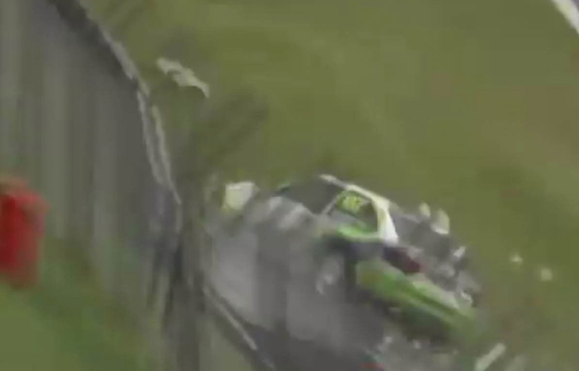 A breakdown of the car off the track during the race on Saturday
