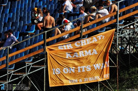 Hamilton-Banner der Fans, Hungaroring, 2021