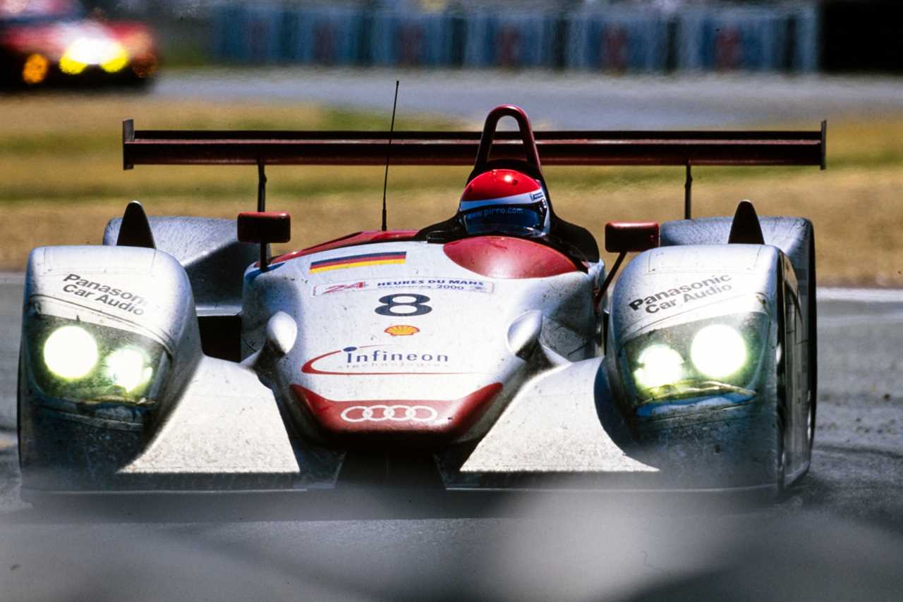 Like Biela, Pirro was plucked from Audi's touring car driver pool. Pictured here in 2000, he joined Biela and Kristensen in kick-starting Ingolstadt's reign of dominance
