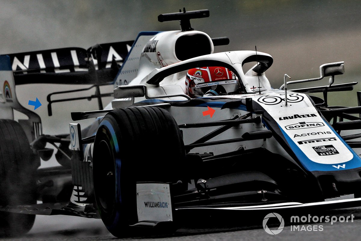 George Russell, Williams FW43 Downwash Fin & T Wing Detail 