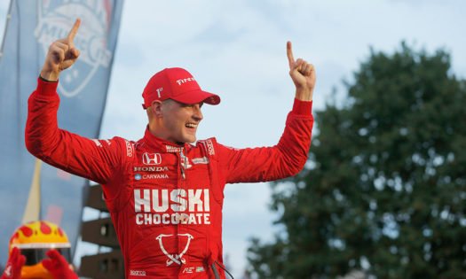 Romain Grosjean makes fun of HIMSELF for exaggerated podium celebrations at IMS