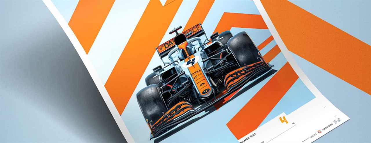 Win signed and framed McLaren x Gulf posters