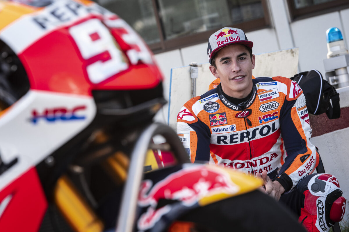 WATCH: MotoGP Champion Marc Marquez survives an icy fall at Silverstone