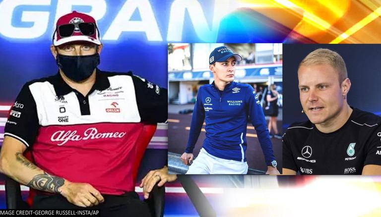 Kimi Raikkonen, George Russell and Bottas