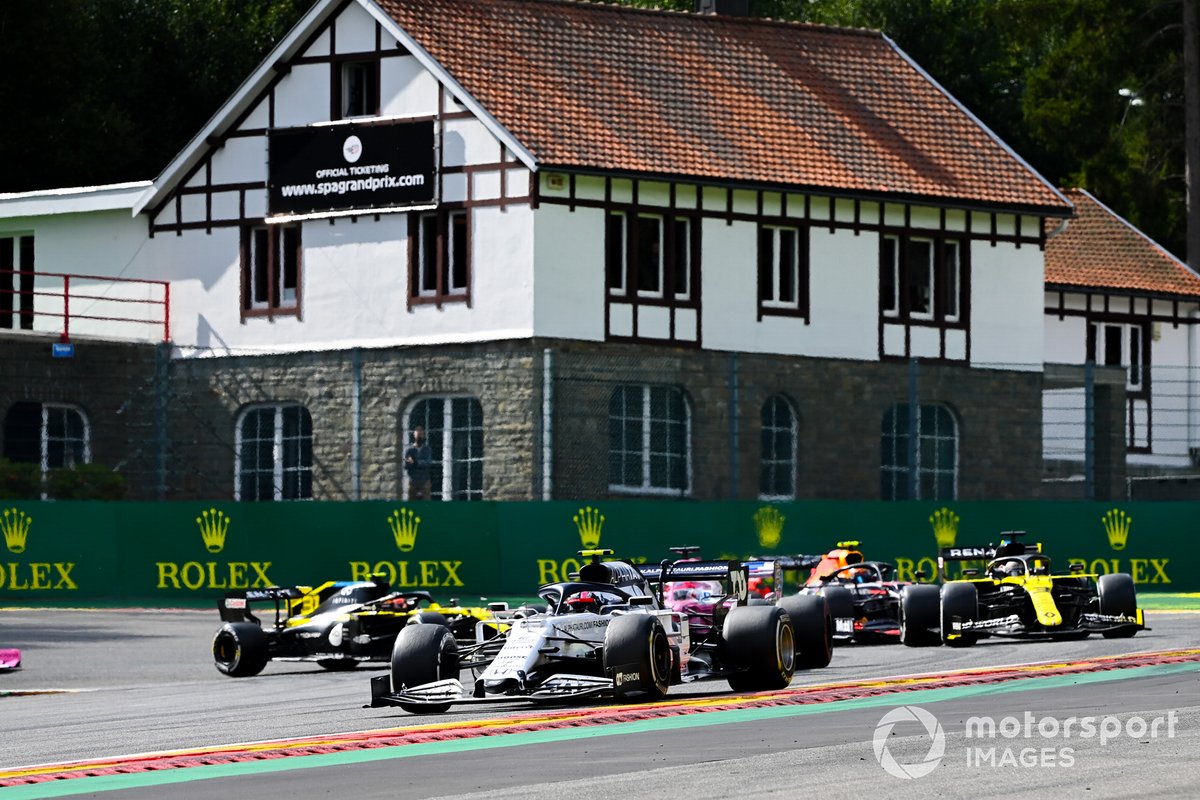 Pierre Gasly, AlphaTauri AT01, Sergio Perez, Racing Point RP20, Daniel Ricciardo, Renault F1 Team RS20 and Alex Albon, Red Bull Racing RB16