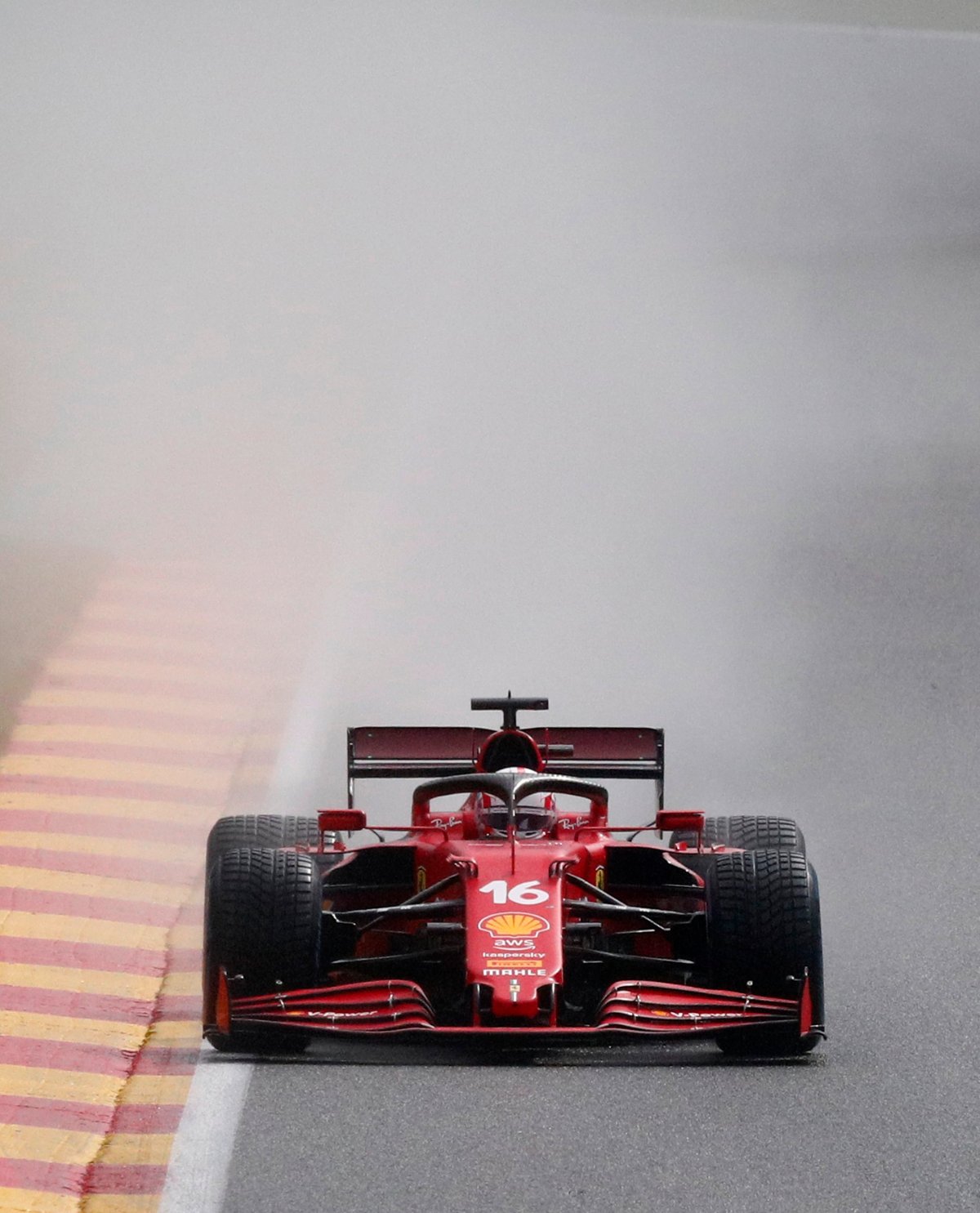 Ferrari’s Charles Leclerc barely avoids a tire penalty at the Belgian GP