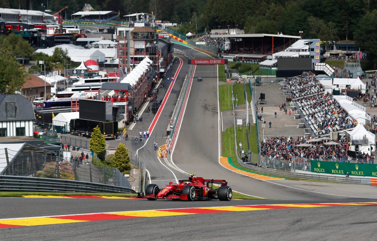 Ferrari’s Charles Leclerc barely avoids a tire penalty at the Belgian GP