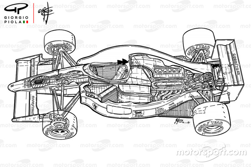 Ferrari F1-90 (641) sectional drawing