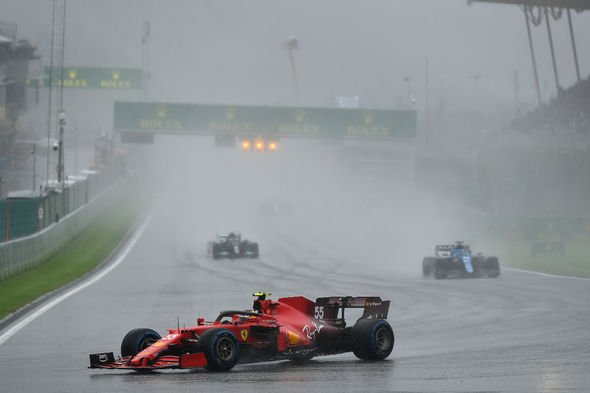 Visibility at Spa has been terrible all afternoon with relentless wet weather.