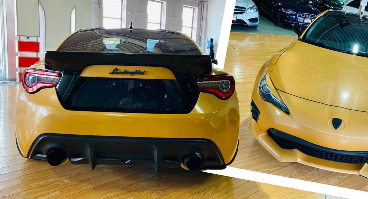 Canadian sale of Toyota 86 with Lamborghini badge, notes, it's not a real Lambo ...