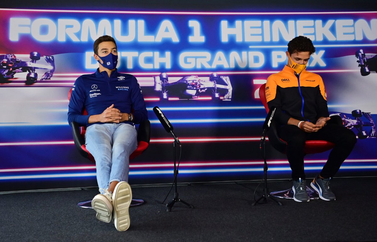 Lando Norris pulls George Russell's leg over his Mercedes F1 move in Monza
