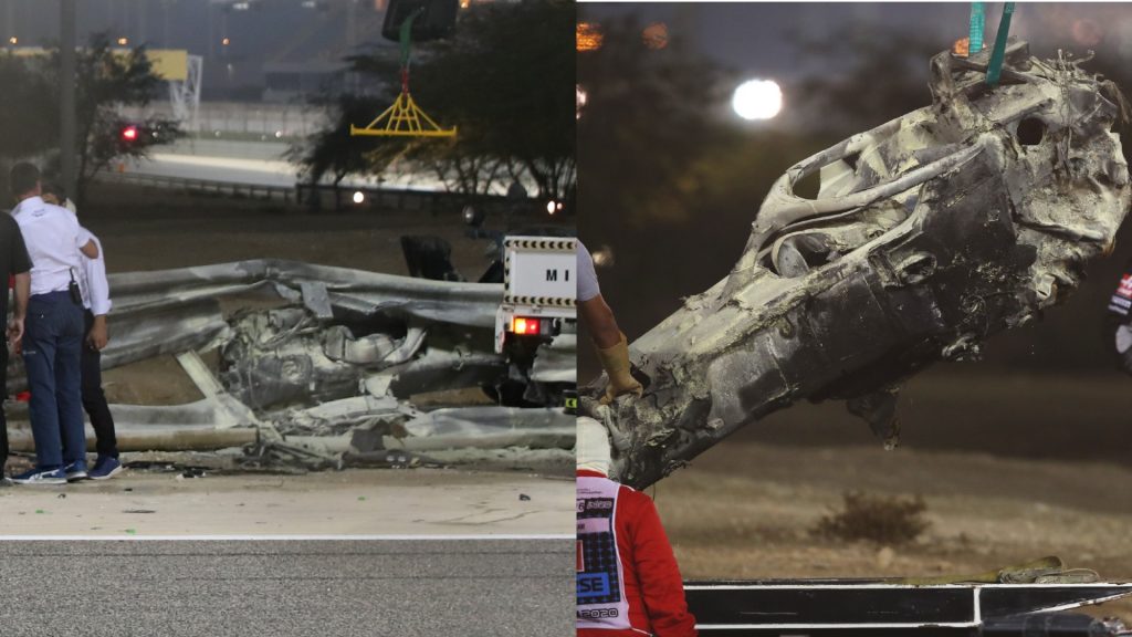 Grosjean Fireball Crash F1