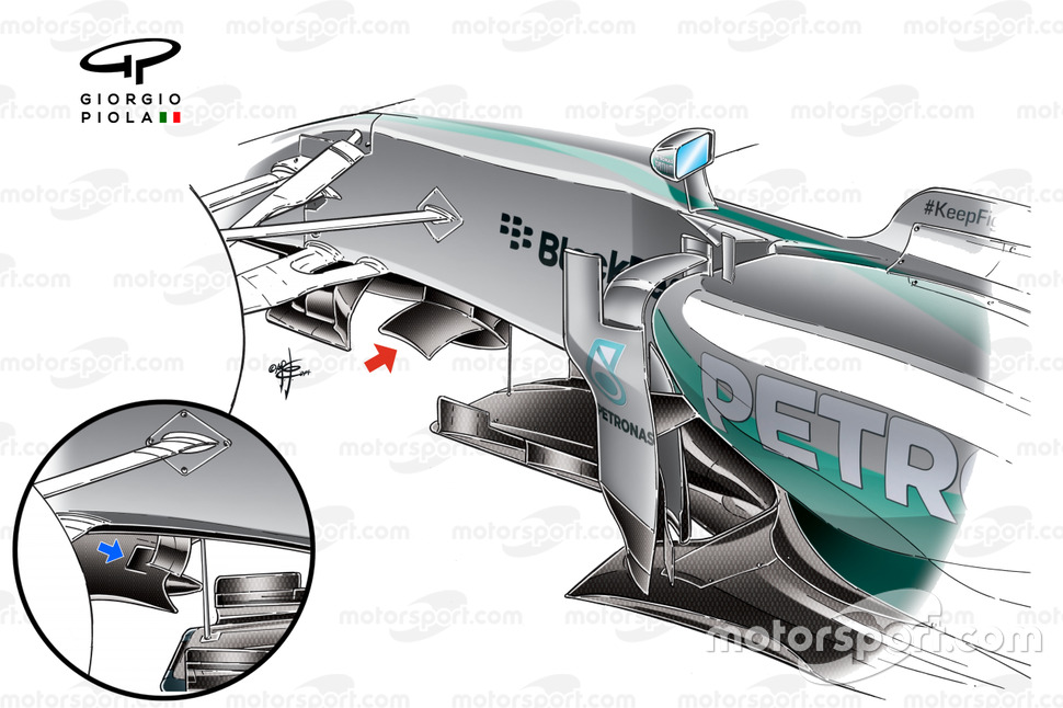 Mercedes W05 wing detail