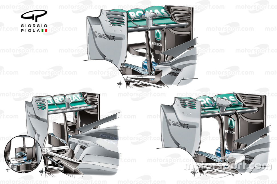 Mercedes W05 rear wing