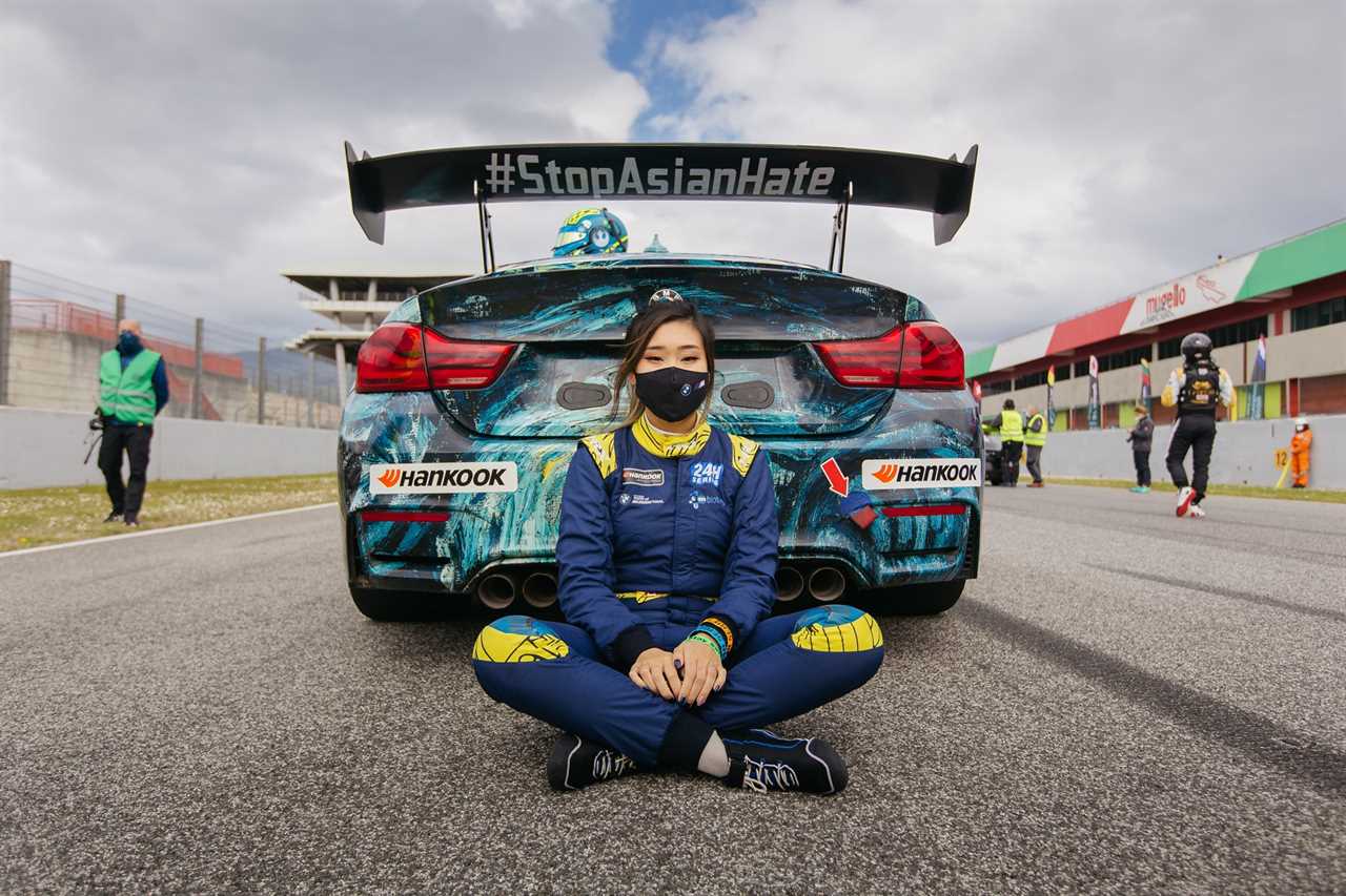 DRIVER: Pro racer Samantha Tan and her BMW 1M Coupe clown shoe Z3M Z4M M Coupe