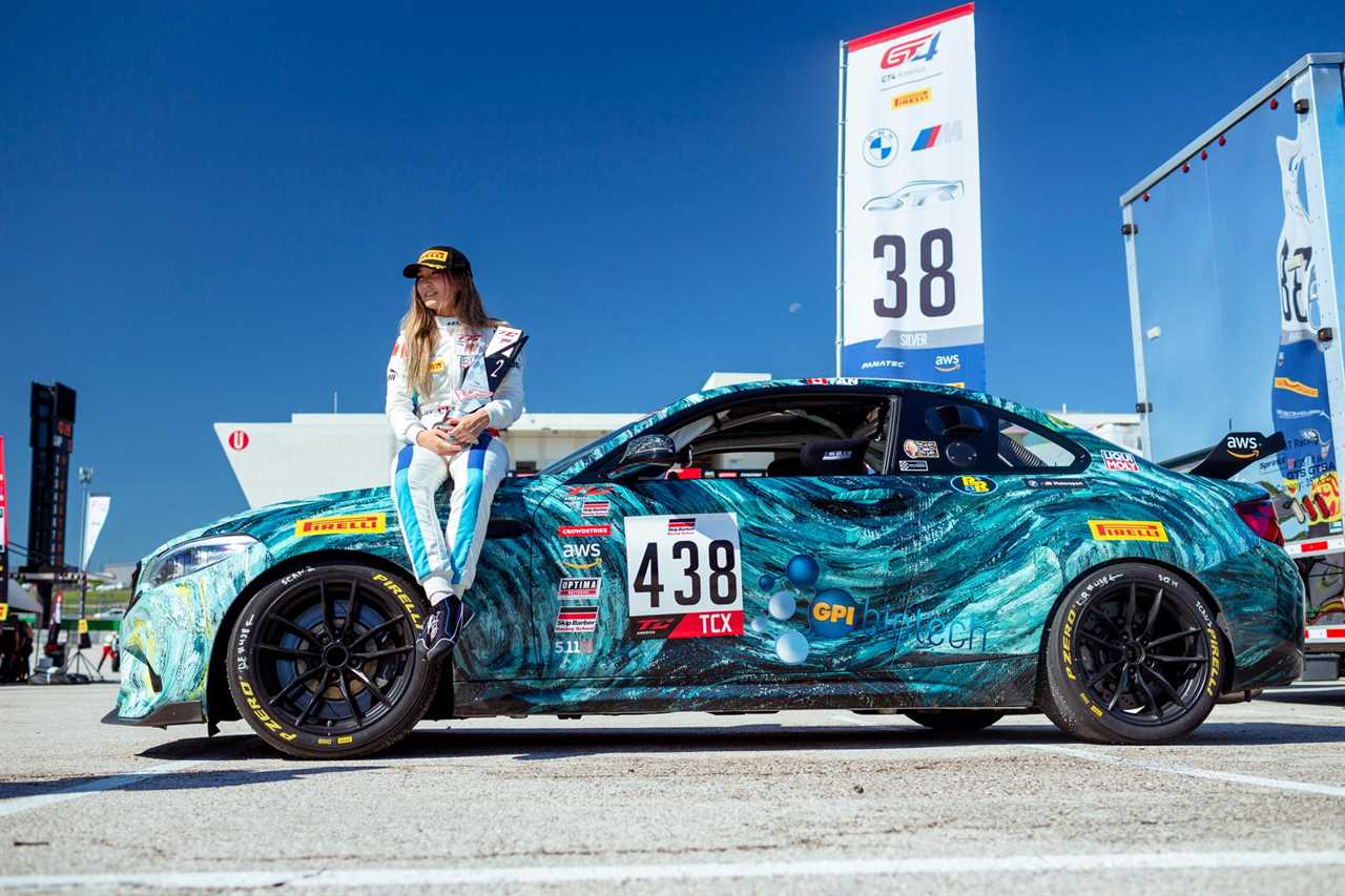 DRIVER: Pro racer Samantha Tan and her BMW 1M Coupe clown shoe Z3M Z4M M Coupe