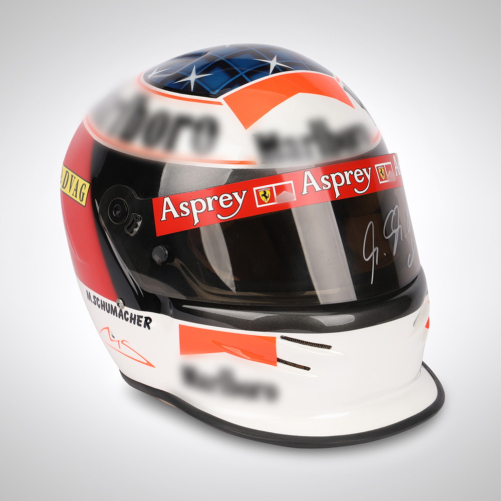 Michael Schumacher signed replica F1 helmet for sale, makes the perfect petrolhead gift