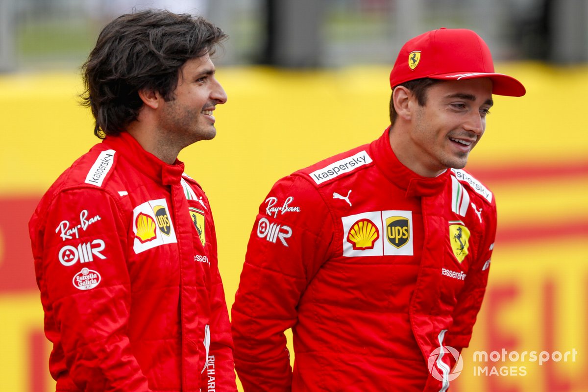Carlos Sainz Jr., Ferrari and Charles Leclerc, Ferrari